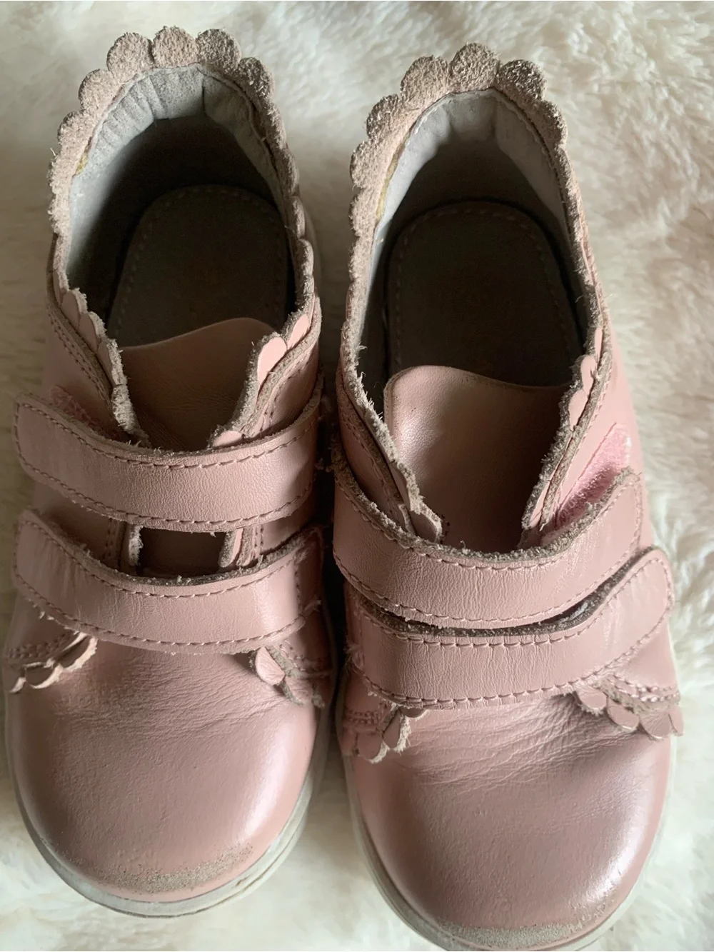 L'Amour Pink Double-Strap Kids Sneakers